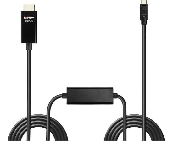 Lindy USB adapter cable, USB-C plug > HDMI plug (black, 10 meters, 4K 60Hz, + HDR)