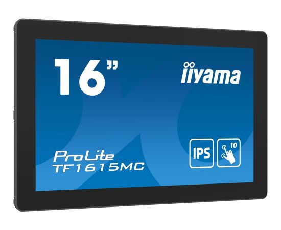iiyama ProLite TF1615MC-B1, LED monitor - 16 - black, FullHD, IPS, touchscreen)