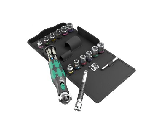 Instrumentu komplekts Wera 8009 Zyklop Pocket Set 4; 3/8''-1/4''; 27 gab.