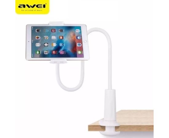 AWEI uchwyt biurkowy X3 4"-10,5" biały |white długie ramię