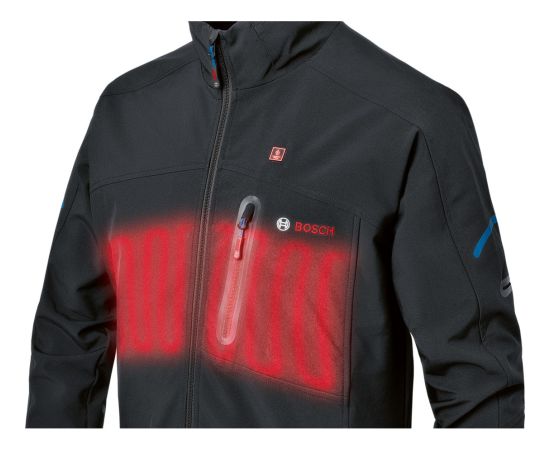 Bosch Heat+Jacket GHJ 12+18V kit size S, work clothing (black, incl. charging adapter GAA 12V-21, 1x 12-volt battery)