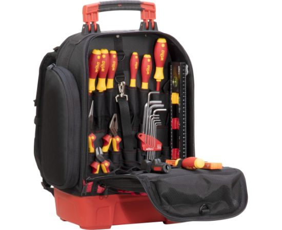 Wiha tool backpack electric set, tool set (black/red, 27 pieces, with backpack)