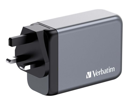Verbatim GaN charger 240W, 1x USB-A, 3x USB-C (grey, PD 3.0, QC 3.0)