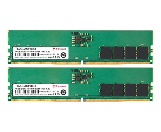 Transcend DDR5 - 32GB - 4800 - CL - 40 - Single RAM (green, TS4GLA64V8E)