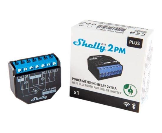 Shelly Plus 2PM, relay (2 channels, maximum load per channel: 10A, pack of 4)