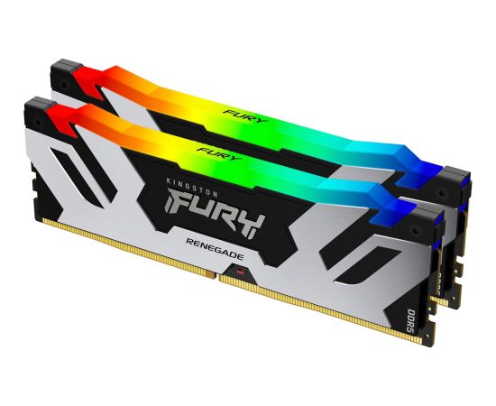 Kingston FURY DDR5 - 32GB - 8000 - CL - 38 (2x 16 GB) dual kit, RAM (black, KF580C38RSAK2-32, Renegade RGB XMP, INTEL XMP)