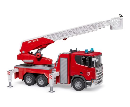 BRUDER Scania Super 560R Feuerwehr mit Drehleiter, Wasserpumpe, Light & Sound