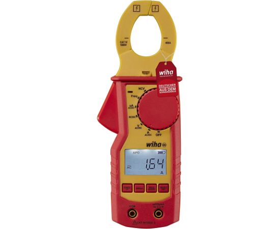 Wiha 45219 current measuring clamp, up to 1,000 V AC, measuring device (red/yellow, contactless one-hand test)