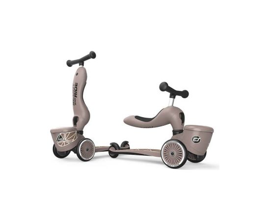 Scoot And Ride LIFESTYLE 2IN1 RIDE AND SCOOTER WITH LOCKABLE STORAGE 1-5 YEARS BROWN LINES