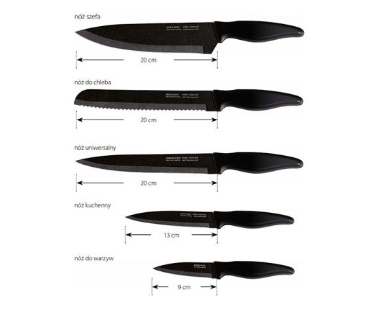 Smile SNS-6 6-piece block knife set black
