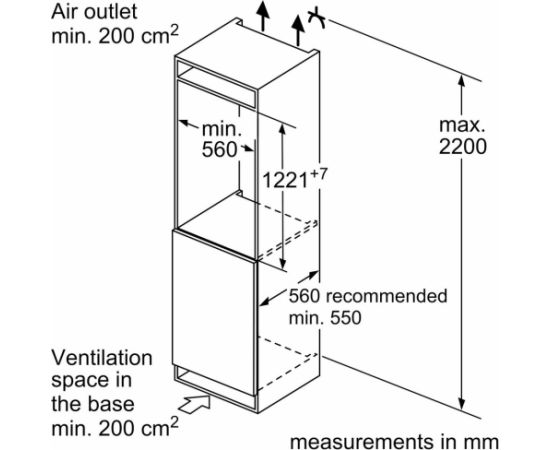 Bosch KIR41VFE0 iebūvējamais ledusskapis 122.5cm