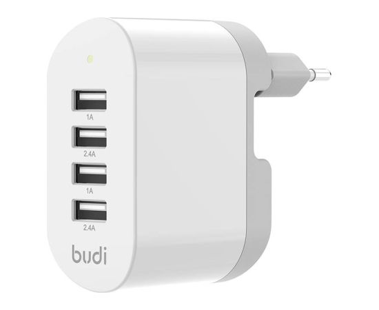 Budi wall charger, 4x USB, 34W (white)