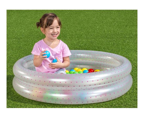 Bestway bērnu baseins ar bumbiņām, 91x20, rozā punktiņi