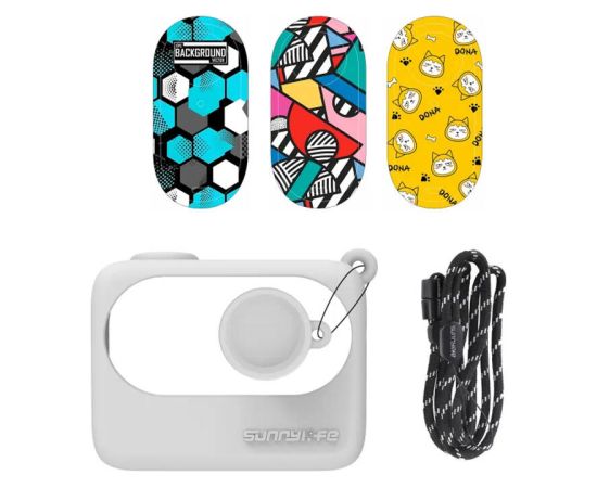 Protective Case Sunnylife foProtective Case Sunnylife for Insta360 GO 3 White with stickersr Insta360 GO 3 Black with stickers