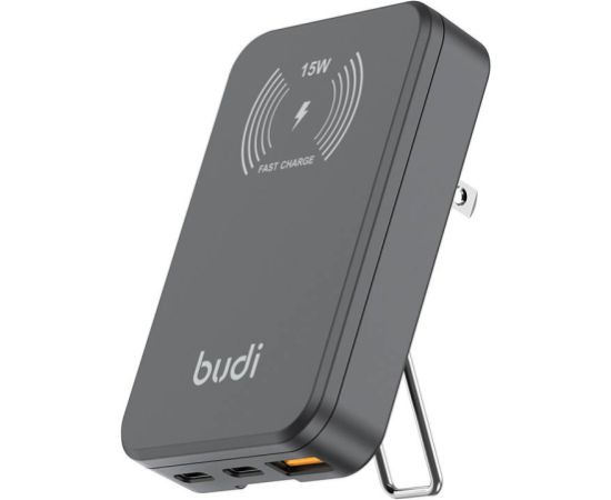 Wireless charger 2xUSB-C/30W 1xUSB-A/18W Budi, Magsafe 15W