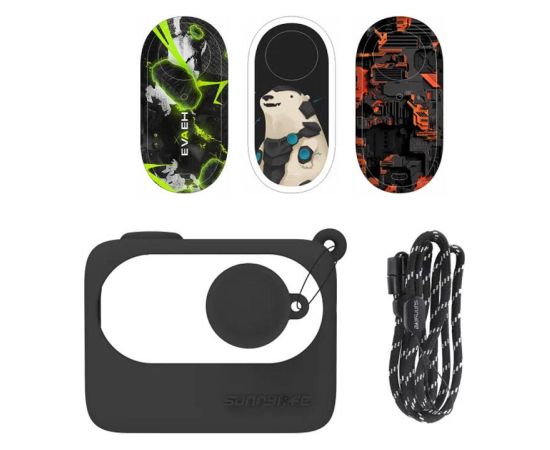 Protective Case Sunnylife for Insta360 GO 3 Black with stickers