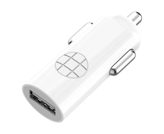 LED car charger Budi 1xUSB-A, 2.4A (white)