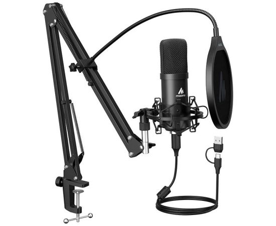 Microphone with stand Maono A04E (black)