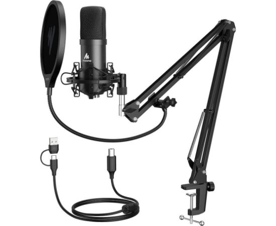 Microphone with stand Maono A04E (black)