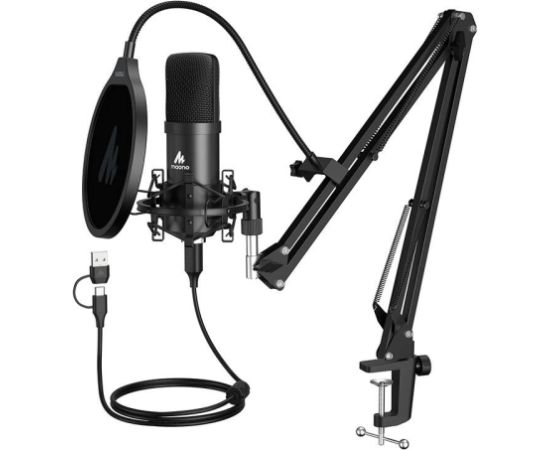 Microphone with stand Maono A04E (black)