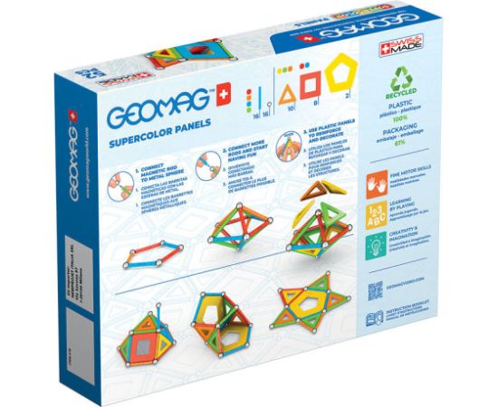 Magnetic Supercolor Panel Recycled blocks 52 pieces GEOMAG GEO-378 Конструкторы