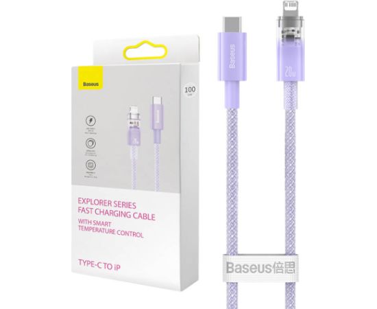 Fast Charging cable Baseus USB-C to Lightning  Explorer Series 2m, 20W (purple)
