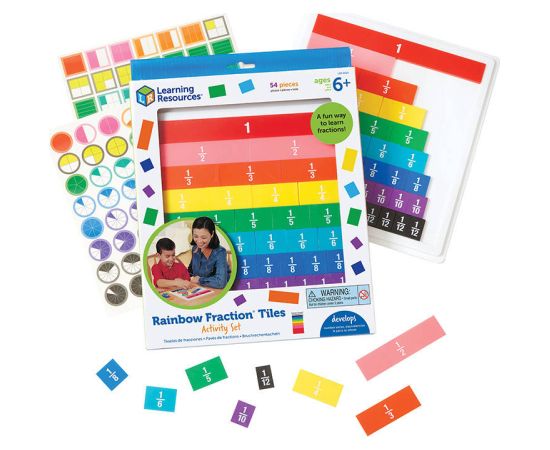 Rainbow Fraction Tiles With Tray Learning Resources LER 0615