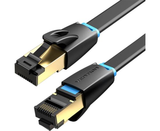 Flat Network Cable CAT8 U/FTP Vention IKCBG RJ45 Ethernet 40Gpbs 1m (Black)