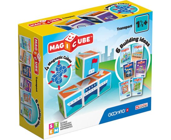 Magicube Printed Transport magnetic blocks + cards 7 elements GEOMAG GEO-122