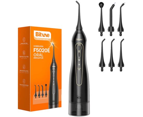 Water flosser with nozzles set Bitvae BV 5020E (Black) Elektriskās zobu birstes
