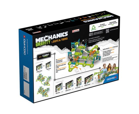 Mechanics Gravity Loops & Turns magnetic bricks 130 pieces GEOMAG GEO-763