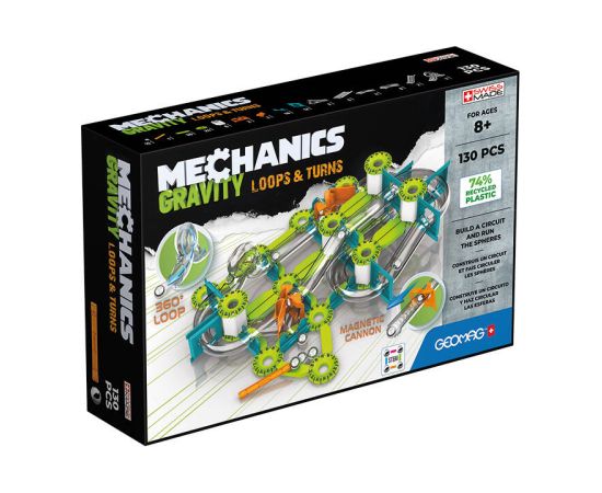 Mechanics Gravity Loops & Turns magnetic bricks 130 pieces GEOMAG GEO-763