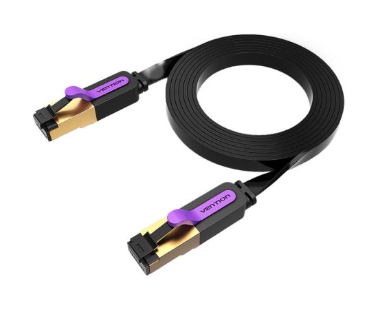 Flat Network Cable UTP CAT7 Vention ICABG RJ45 Ethernet 10Gbps 1.5m Black