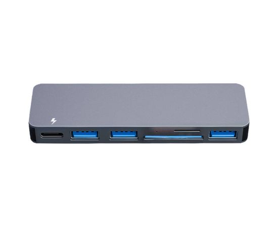 Hub 6w2 RayCue 2x USB-C do Thunderbolt 3 + 3x USB-A 3.0 5Gbps + SD/TF 2.0 (szary)