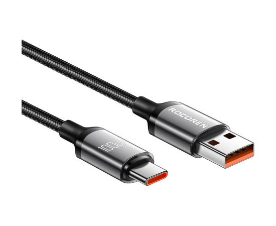 Fast Charging cable Rocoren USB-A to USB-C Retro Series 2m 100W (grey)