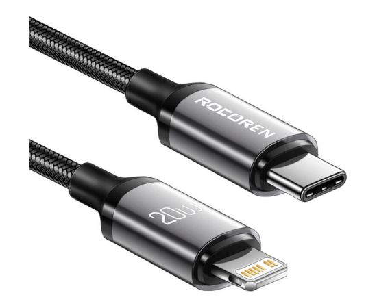 Fast Charging cable Rocoren USB-C to Lightning Retro Series 1m (grey)