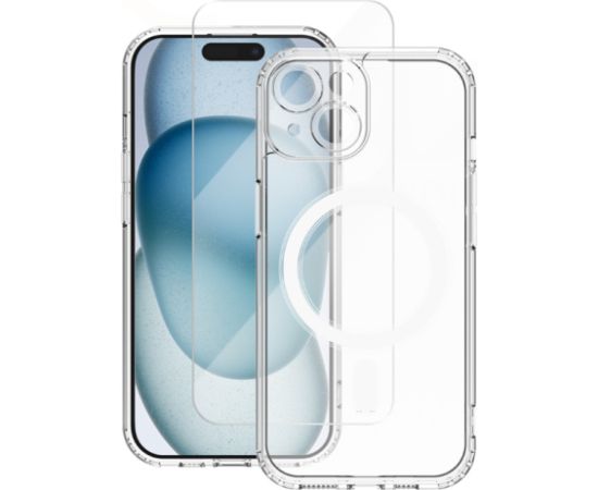 Vmax Set MagSafe Case Aizsargapvalks + Tempered Glass Aizsargstikls 2,5D Priekš Apple iPhone 14