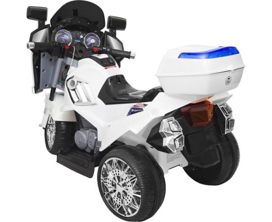 Lean Cars CH815 White - Electric Ride On Police Motorcycle