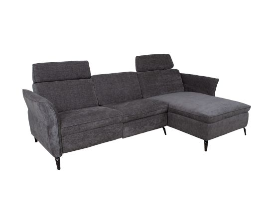 Corner sofa DAYTON RC, electric recliner, dark grey