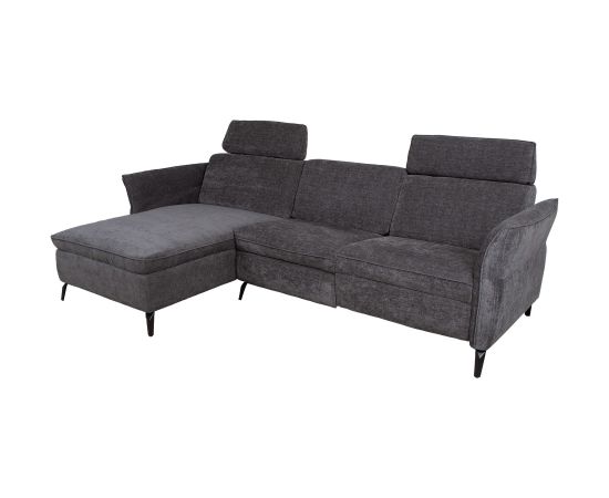 Corner sofa DAYTON LC, electric recliner, dark grey