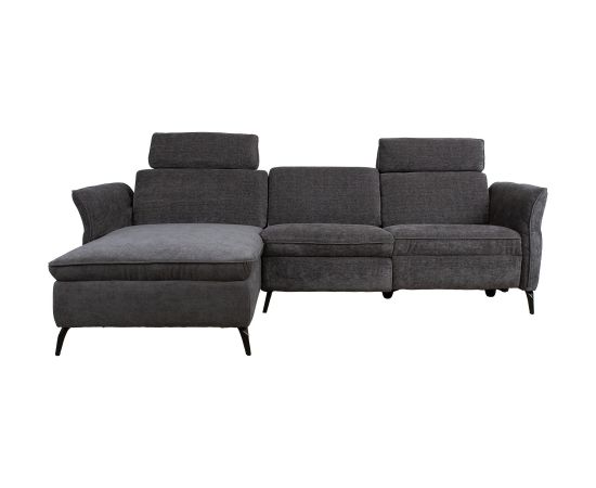 Corner sofa DAYTON LC, electric recliner, dark grey