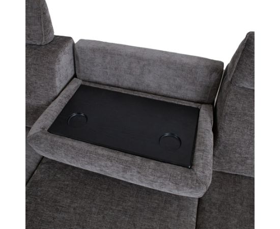 Corner sofa DAYTON LC, electric recliner, dark grey