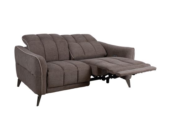 Recliner sofa CATHY 2-seater, electric, light brown