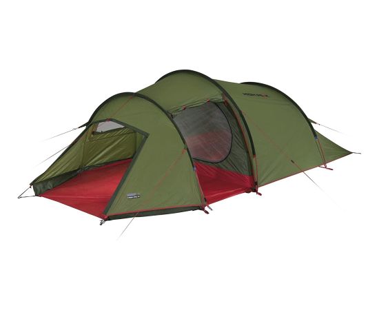 High Peak Tunnel Tent Falcon 3 (green/red, model 2023, with stem for luggage)