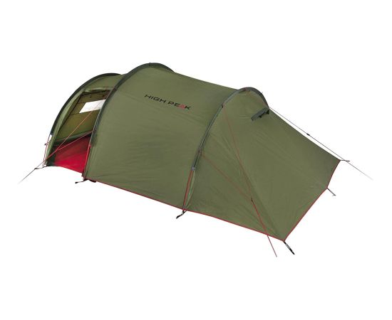 High Peak Tunnel Tent Falcon 3 (green/red, model 2023, with stem for luggage)