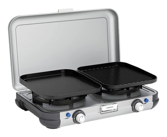 Campingaz Camping Kitchen 2 Grill & Go CV, gas cooker (grey/black, 2x 2kW, model 2023)