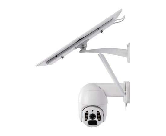 Tellur Smart WiFi Solar Camera P&T 3MP, 2K UltraHD, PIR, 20W solar panel, white