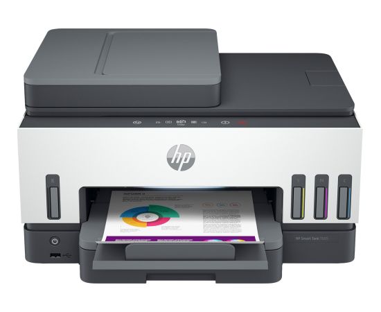 HP Smart Tank 7605, multifunction printer (grey/white, USB, LAN, WLAN, Bluetooth)