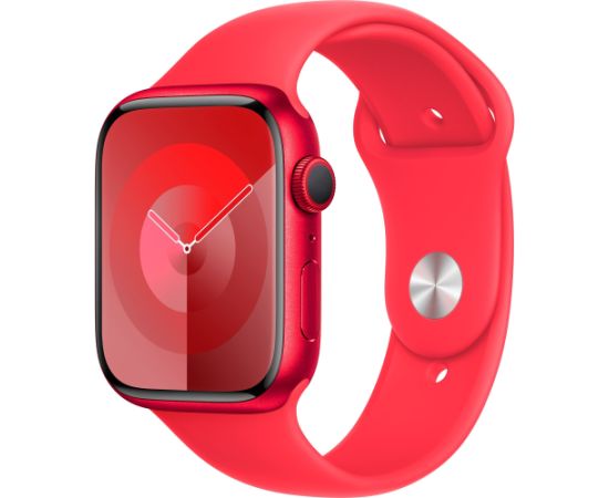 Apple Watch Series 9, Smartwatch (Red/Red, Aluminum, 45 mm, Sport Band)