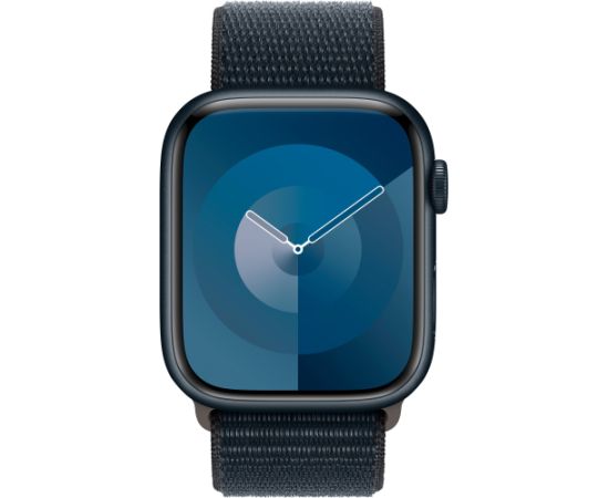 Apple Watch Series 9, Smartwatch (dark blue/dark blue, aluminum, 45 mm, Sport Loop, Cellular)